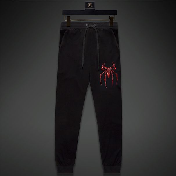 Men's Clothing Hot Diamond Spider Slim Ice Silk Overalls Summer Trousers Straight Drape_viptrois.com
