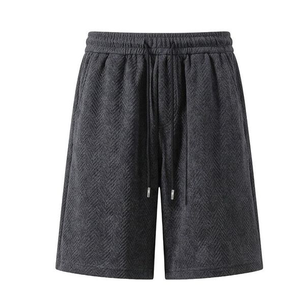 Men's Clothing Ice Silk Shorts Jacquard Wheat Ear Pattern Breathable Loose Plus Size Casual Straight Leg Summer Five Point Pants_viptrois.com