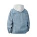 Autumn Winter Hooded Denim Jackets Men Casual Streetwear Outerwear Solid Color Loose Couple Denim Coats Hat Detachable Jacket_viptrois.com