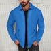 Men's Casual Winter Jacket With Multiple Zipper Pockets - Lightweight Polyester Pullover Coat In Solid Colors_viptrois.com