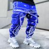 Men's Clothing New Cashew Flower Casual Sports Harem Pants Men's Loose High Street Multi Pocket Overalls_viptrois.com