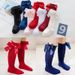 Kid's Clothing Copyright Applied For Spring And Autumn Double Bow Princess Baby Mid Tube Socks 0 To 3 Years Old Lolita Dress Socks_viptrois.com
