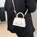 Solid Color Fashion Versatile Textured Handheld Small Square Bag Simple Design Daily Shoulder Crossbody_viptrois.com