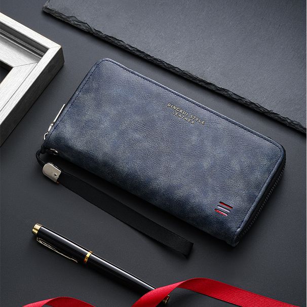 New Men's Wallet Casual Multi Card Slot Long Wallet Mobile Phone Coin Purse Large Capacity Clutch Bag_viptrois.com