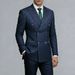 Men's Slim Fit Double-Breasted Stripe Suit Set - Modern Business & Wedding Blazer With Side Vents, Acetate Blend_viptrois.com