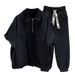 Men's Clothing Half Zipper Solid Color Short Sleeved Suit Men's Summer Trendy Brand Workwear Pocket Design Student Loose Short Sleeved Cuffed Trousers_viptrois.com