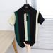 Men's Clothing Polo Shirt Short Sleeved T Shirt Fashion Lapel Stitching Contrast Color Knitted Sweater Casual Breathable T Shirt_viptrois.com