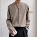 Men's Clothing Collarless Shirt Men's Long Sleeve Drape Lazy Ins Casual Loose Shirt Trend_viptrois.com