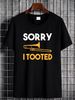 “Sorry I Tooted” Trombone Marching Band Black M T-Shirt Funny Music Horn Brass Homme Comfortable Summer Unisex Stretched Breathable Graphic Soft_viptrois.com