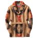 Loom Cross-Border Clothing European And American Men's Retro Heavy Jacquard Sweater Mid-Length Lace-Up Cardigan Jacket SY0114_viptrois.com