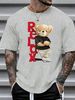 Men's Clothing Short Sleeved T Shirt, New Summer Men's Fashion Casual Commuting Versatile Bear Print Short Sleeved T Shirt_viptrois.com