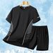 Men's Summer Sportswear Set - Breathable Quick-Dry T-Shirt & Shorts With Print, Loose Fit Activewear For Gym, Running, Casual Outfit_viptrois.com