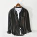 Spring And Summer New Men's Casual Striped Cotton Shirt Jacket_viptrois.com