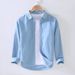 Men's Clothing Thin Shirt Long Sleeved Casual Loose Cotton And Linen Shirt Linen Fabric Top_viptrois.com