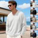 Men's Clothing Loose-Fit V-Neck Knit Sweater With Jacquard Pattern – Breathable Polyester Long Sleeve Pullover, Casual Streetwear (Sizes S-XXXL)_viptrois.com