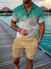 Men's 3D Printed Summer Suit - Lightweight & Breathable Formal Wear With Cool Fashion Design_viptrois.com