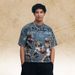 American-syle Washed Disressed Shor T-shir Wih Full Porrai Prin And Oversized Design, One-piece Raglan_viptrois.com