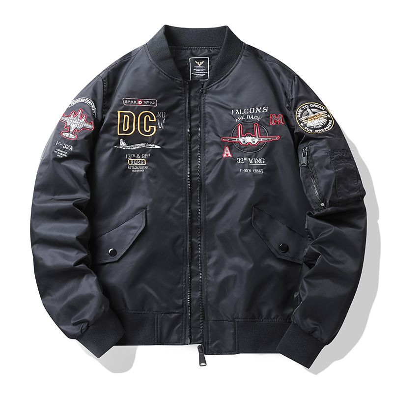 Men's Clothing retro workwear pilot jacket men's trendy brand loose baseball jacket_viptrois.com