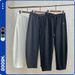 men's casual jogger pants relaxed fit drawstring waist streetwear sweatpants (black/gray)_viptrois.com