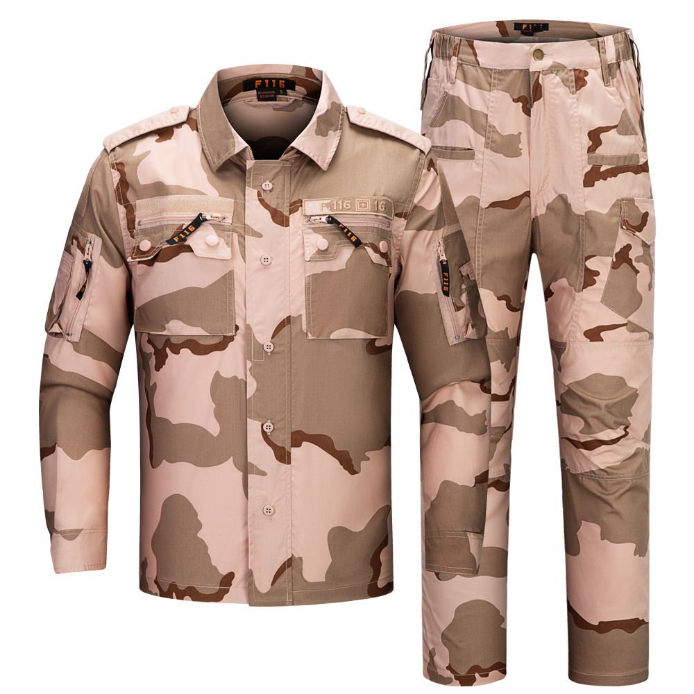 Men’s Tactical Camo Shirt & Pants Set – Breathable Outdoor Training Suit, Army Green/Black, Sizes S-XXXL_viptrois.com