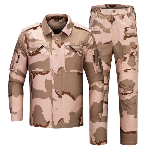 Men’s Tactical Camo Shirt & Pants Set – Breathable Outdoor Training Suit, Army Green/Black, Sizes S-XXXL_viptrois.com