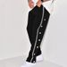 Men's Casual Sports Button Down Trousers Loose Straight Leg Drawstring Plus Size American Style Autumn New_viptrois.com