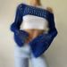 Cross Border Sexy European And American Hollow Knit Sweater Solid Color Round Neck Long Sleeved Knitted Cardigan 2024 New_viptrois.com
