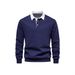Pure 2025 New Autumn Long Sleeve Polo Collar Trendy European Size Export Men's Sweatshirt Casual Versatile Men_viptrois.com