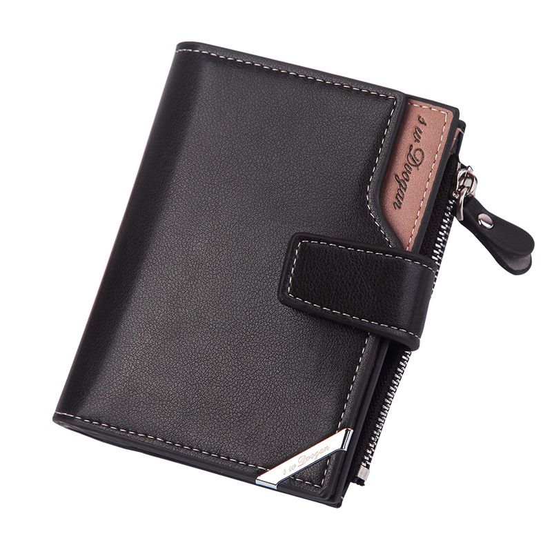 Men’s Bags New Men's Short Wallet Fashionable Retro Style Multi Card Slots Large Capacity Frosted Soft Wallet_viptrois.com