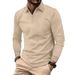Spring And Autumn American Jacquard Long Sleeve Turn-Down Collar Zipper Men's Loose Casual Polo Sweatshirt_viptrois.com