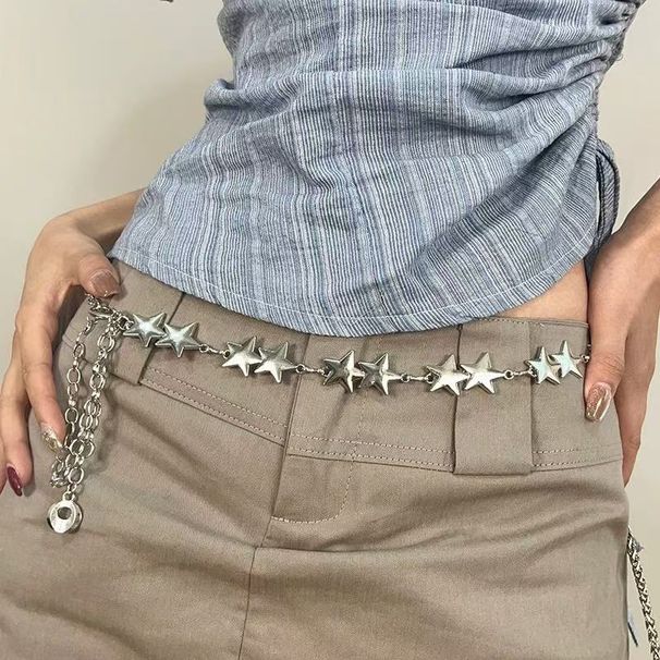 Retro Metal Star Waist Chain - High-End Women's Belt For Jeans & Skirts, Stylish Decorative Accessory_viptrois.com