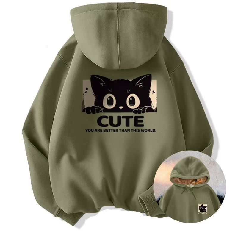 Sweater Men's And Women's New Trendy Winter Velvet Thickened Hooded Loose Casual Jacket_viptrois.com