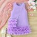 Baoxin Children's Clothing Summer Girls Dress Sleeveless A Line Cake Mesh Skirt + Bag Princess Dress_viptrois.com