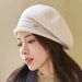 Beret For Women, Autumn Winter Fashionable Versatile Knitted Middle-aged Elderly Woolen Hat, Comfortable And Warm_viptrois.com