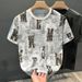 Summer New Trendy Luxury Breathable Letter Printing Men's Niche Round Neck Short Sleeve Trendy Wear Top Medium Sleeve T-shirt_viptrois.com