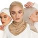 Women's Hijab solid color convenient bottoming hat with forehead cross for women, modal cotton headscarf_viptrois.com