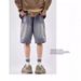 Men's Clothing Workwear Denim Shorts Men's High Street Fashion Straight Leg Fall Feeling Large Pocket Wide Leg Retro Cropped Trousers_viptrois.com