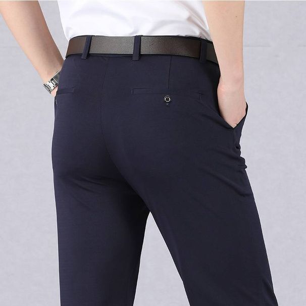 Men's Clothing Pants Men's Summer Thin Business Casual Trousers Loose Straight Large Size Stretch Pants_viptrois.com