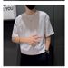 Design Sense Jacquard T-shirt Men's Short Sleeved Trendy Casual Base Shirt Summer Loose Round Neck Korean Version Half Sleeved Top_viptrois.com