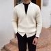 Autumn And Winter New Sweater Knitted Sweater Coat Men's Cardigan Jacket Warm Slim Business Solid Color_viptrois.com