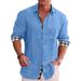 Men's Clothing Autumn Casual All Match Lapel Plaid Bottoming Shirt Long Sleeved Men's Shirt_viptrois.com