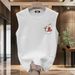 2024 New Cotton American Sports Vest, Summer Fitness Loose Sleeveless Basketball Tide T-shirt_viptrois.com