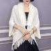Fur collar cape cape large size knitted cardigan loose coat cape sweater_viptrois.com