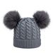 Baby clothing double ball knit children's hat Color ball warm knit hat for children_viptrois.com