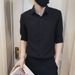 High-end Ice Silk Short-sleeved Shirt For Men, Trendy Slim-fitting Half-sleeved Shirt, Chic Chic Chic Casual Summer Wear_viptrois.com