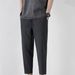 Men's Clothing New Breathable Ice Silk Stretch Nine Point Pants Men's Quick Drying Casual Small Feet Four Sided Stretch Air Conditioning Pants_viptrois.com