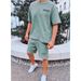 Men's Clothing Short Sleeved T Shirt Shorts Sexy Comfortable Loose Two Piece Suit_viptrois.com