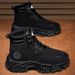 Men's Waterproof Slip-Resistant Work Boots High Top Casual Martin Boots For Outdoor Hiking Comfortable PU Leather Shoes_viptrois.com