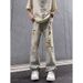 Yellow Mud Ripped Jeans 2024 New Men's Summer Thin Straight Loose American High Street Pants Trendy Brand_viptrois.com