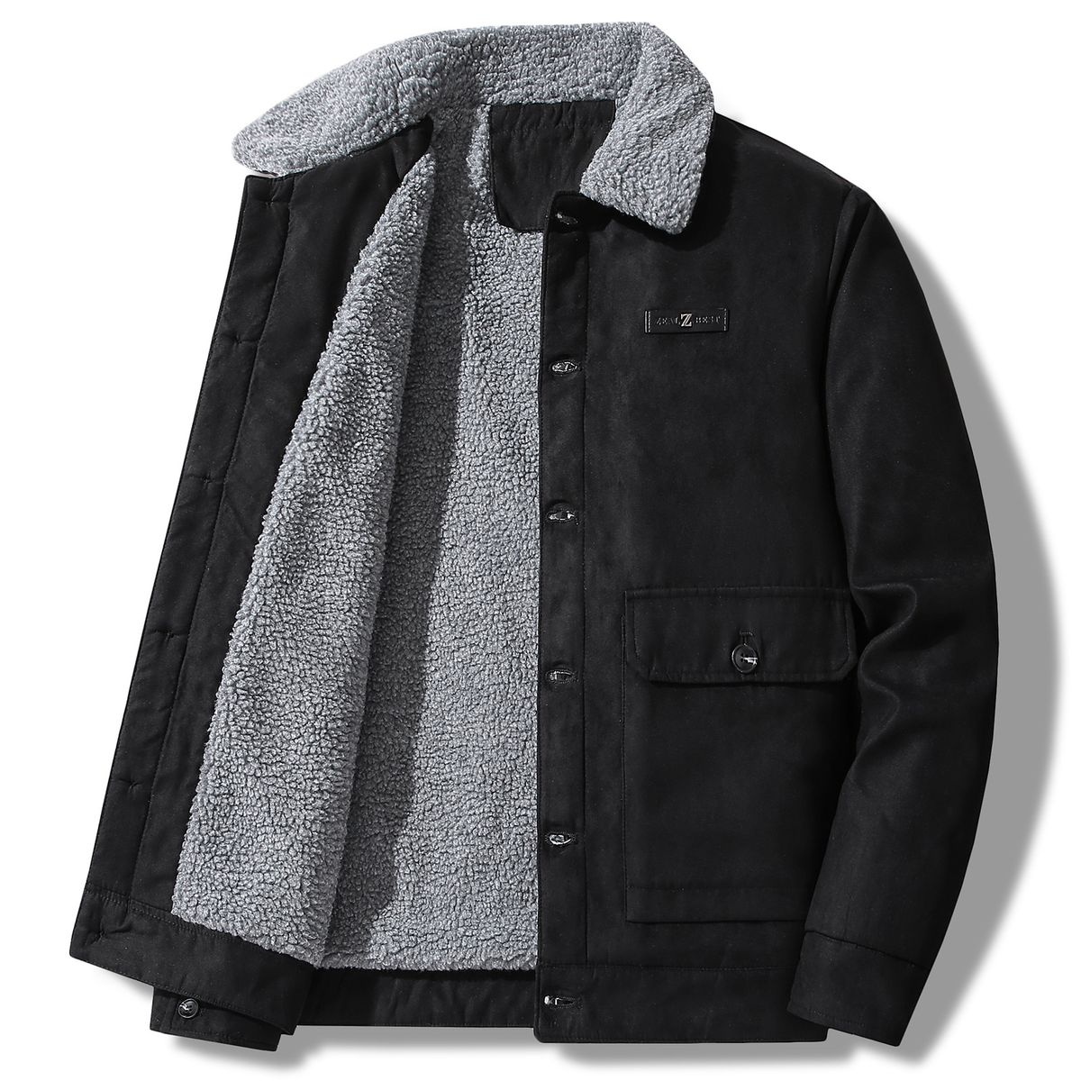 Winter New Men's Suede Lapel Plus Velvet Thickened Jacket Men's Casual Fashion Comfortable Trend Men's Coat_viptrois.com